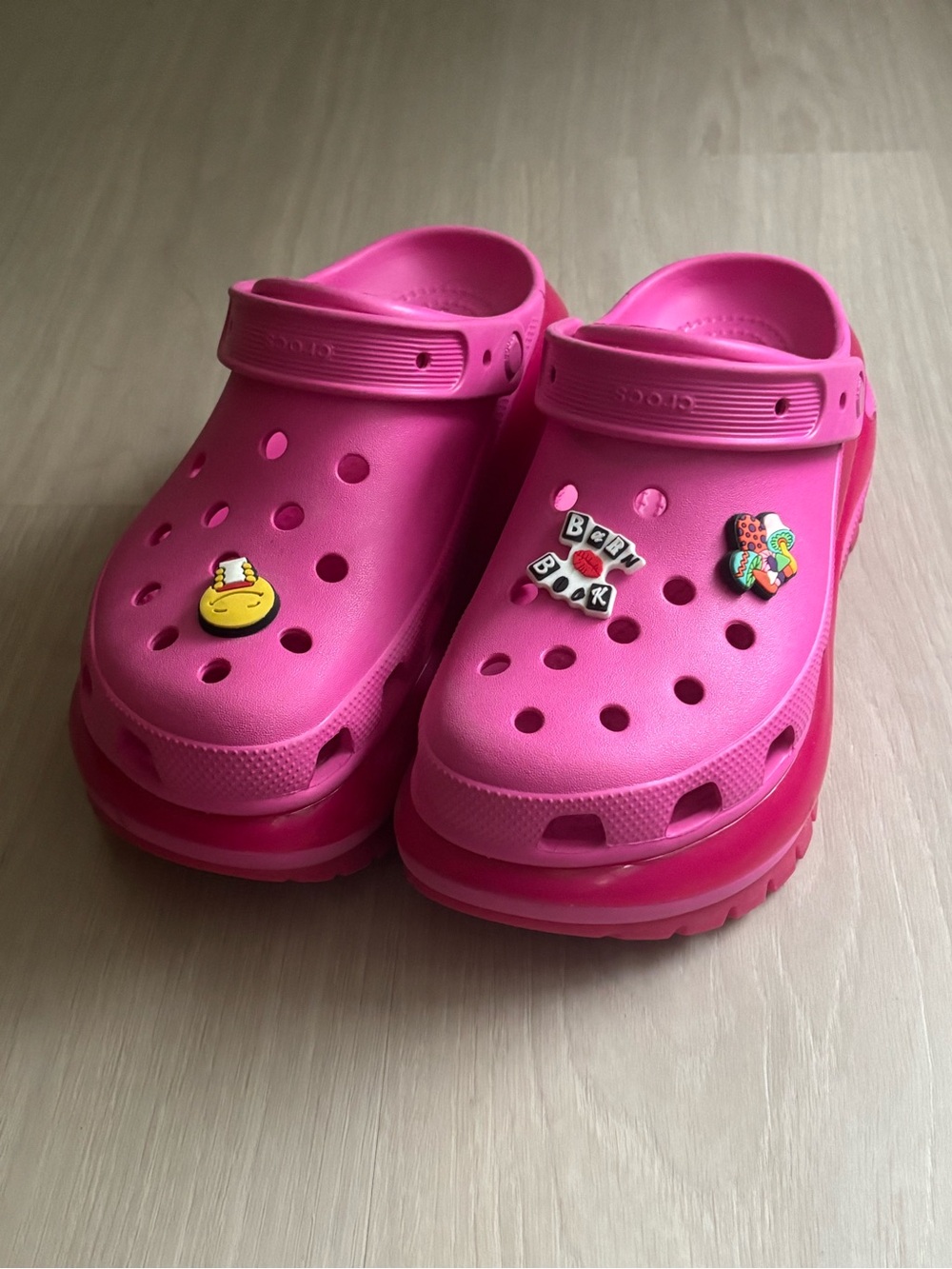 Hot pink Mega Crush Crocs sz 9